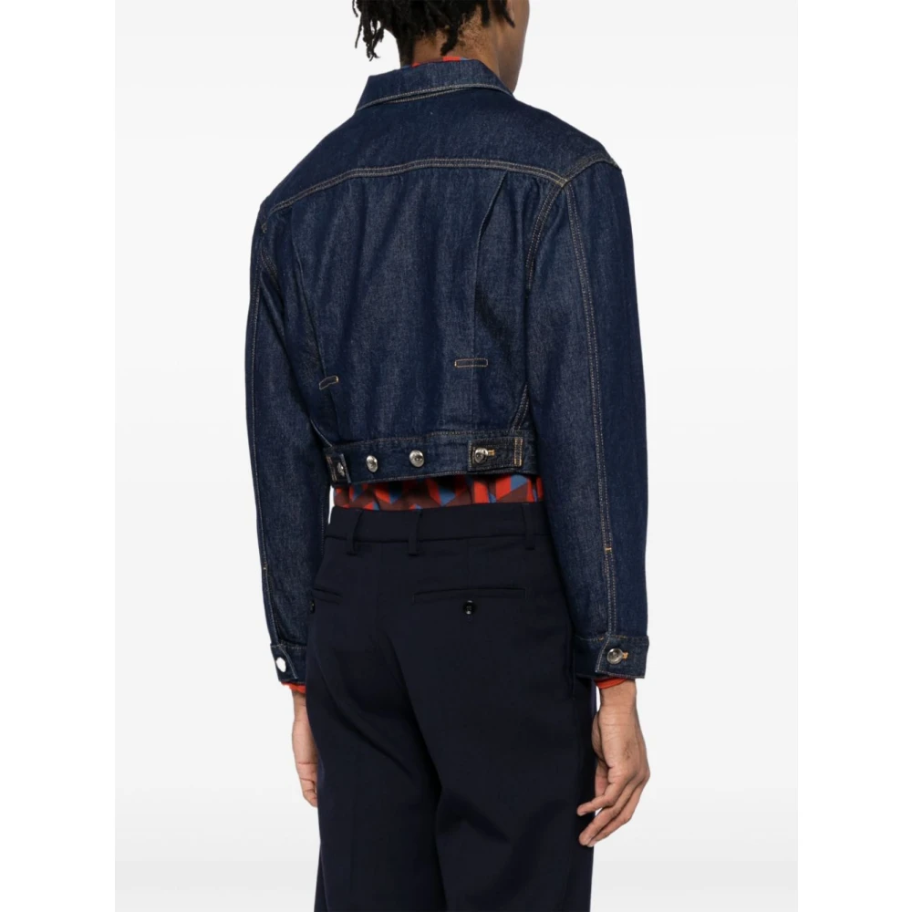 Vivienne Westwood Blauwe Denim Jas met Orb Borduursel Blue Dames
