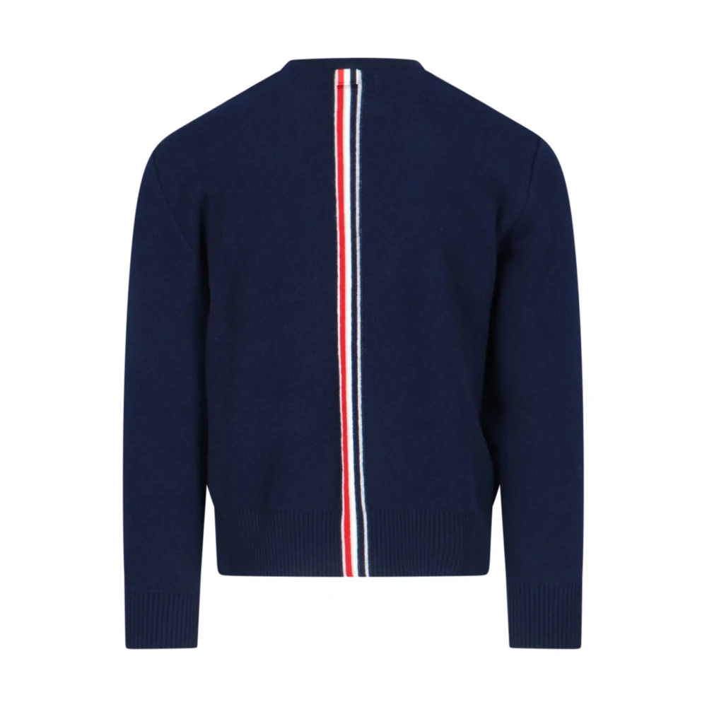 Thom Browne Tricolor Crewneck Sweater Blue Heren