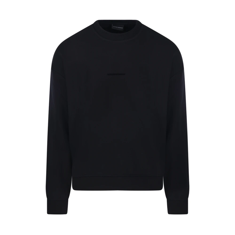 Emporio Armani Klassieke Ronde Hals Sweatshirt in Zwart Black Heren