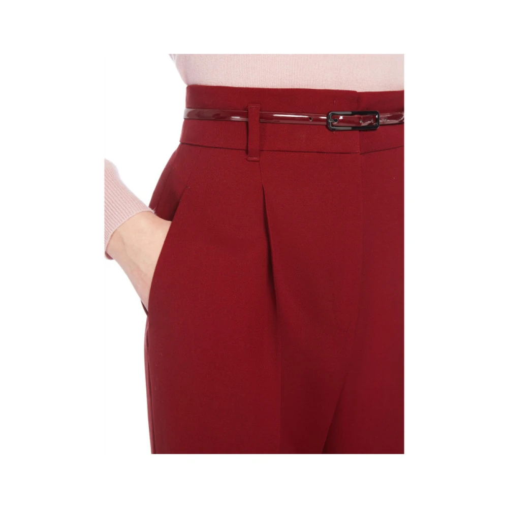 Max Mara Hoge taille wollen broek Red Dames