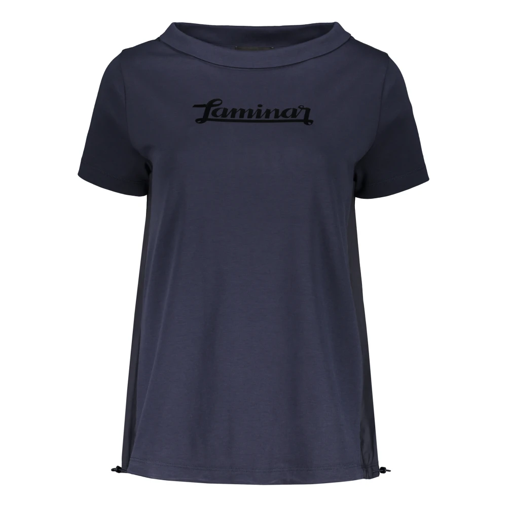 Herno T-shirt van katoen met trekkoordzoom Blue Dames