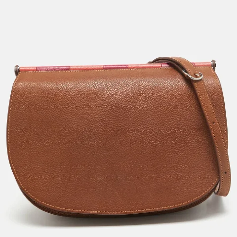 Hermès Vintage Pre-owned Leather shoulder-bags Brown Dames