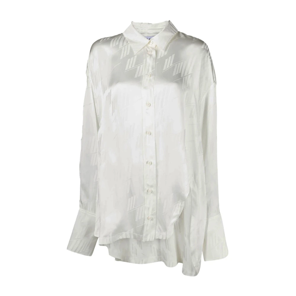 The Attico Klassieke Witte Overhemd met Asymmetrische Zoom White Dames