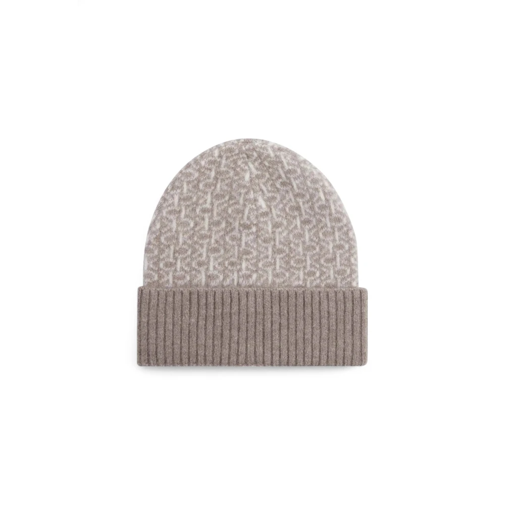 Calvin Klein Beige Alpaca Wollen Muts Beige Dames