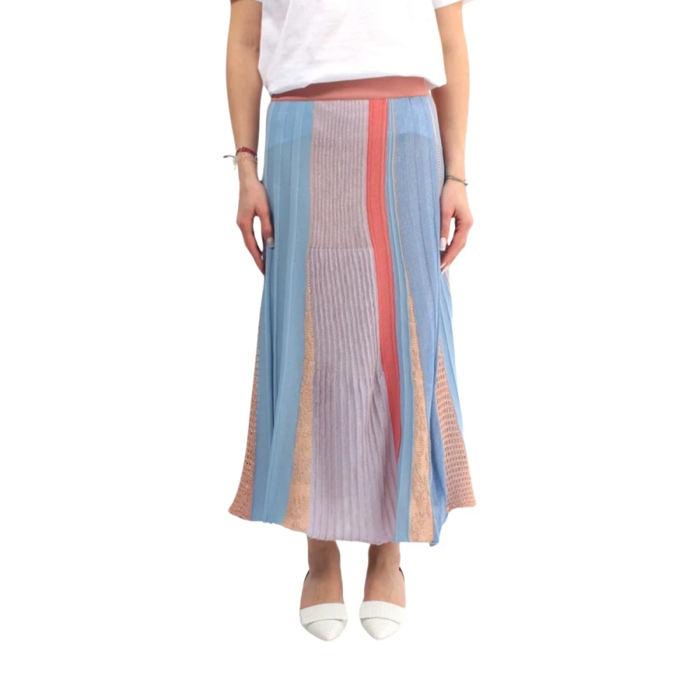Roberto Collina Flared Skirt Celeste Multicolor Dames