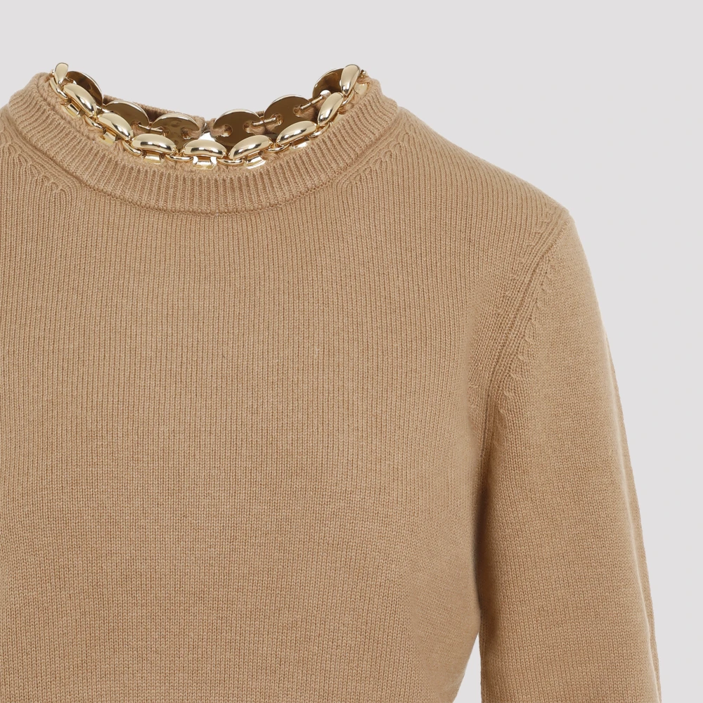 Paco Rabanne Kameel Pullover Sweater Brown Dames