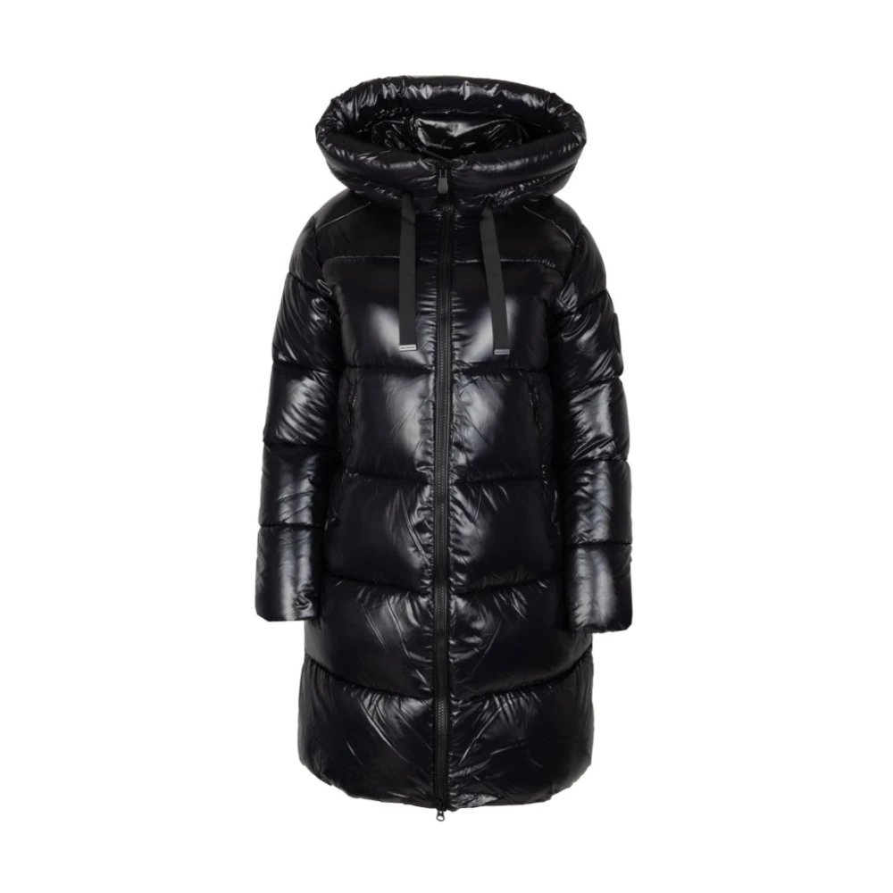 Save The Duck Lange Retro Stijl Jas van Italiaanse Fabrikant Black Heren