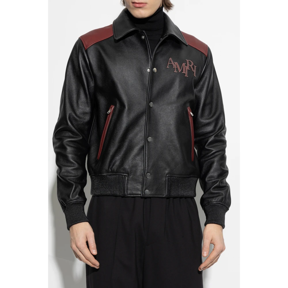 Amiri Leren jas Black Heren
