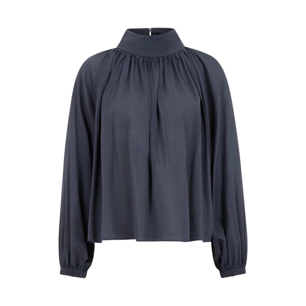 Drykorn Elegante Blouse met Opstaande Kraag Blue Dames