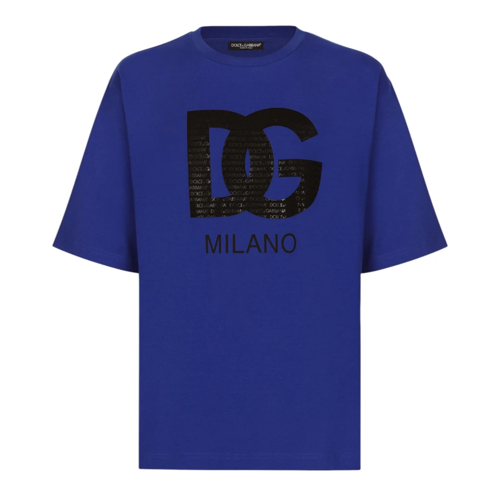 Dolce & Gabbana Milano Katoenen T-shirt Sportcollectie Blue Heren