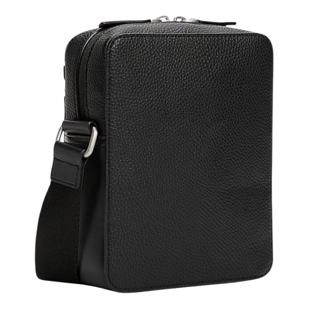 Tommy Hilfiger Zwarte Schoudertas met Ritssluiting Black Heren