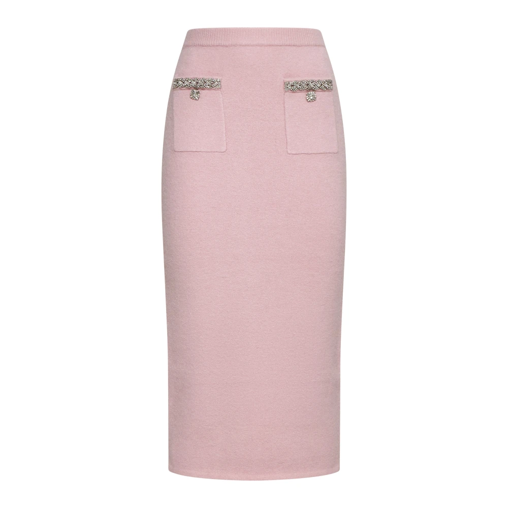Self Portrait Women's Pink Pleated Skirt