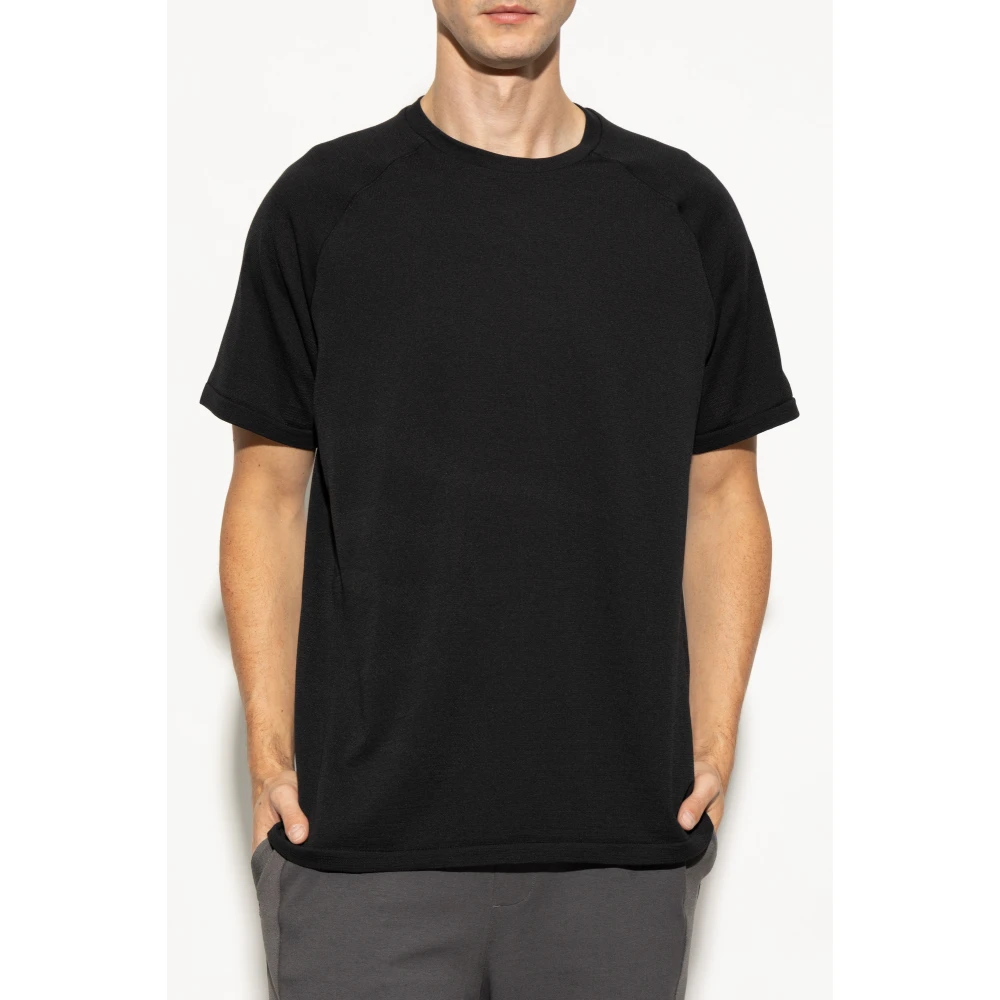 Y-3 T-shirt met logopatch Black Heren