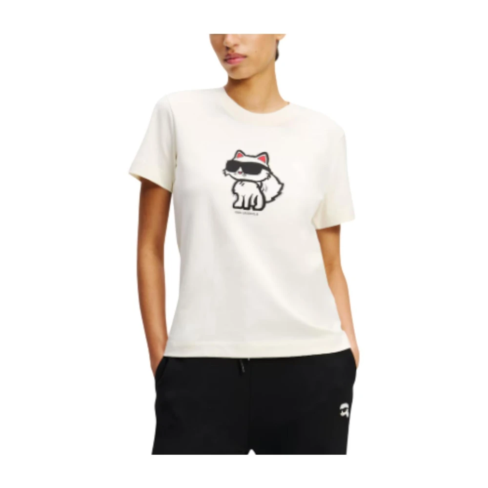 Karl Lagerfeld T-shirt Icon Schets White Dames