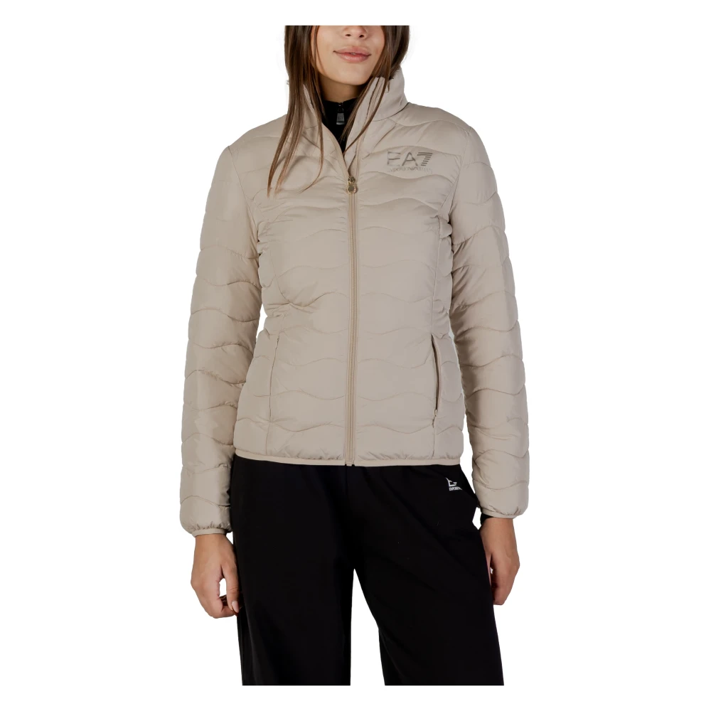 Emporio Armani Ea7 Women's Beige Winter Jackets, Xs, Winter Down Jacket Modern Sporty Design