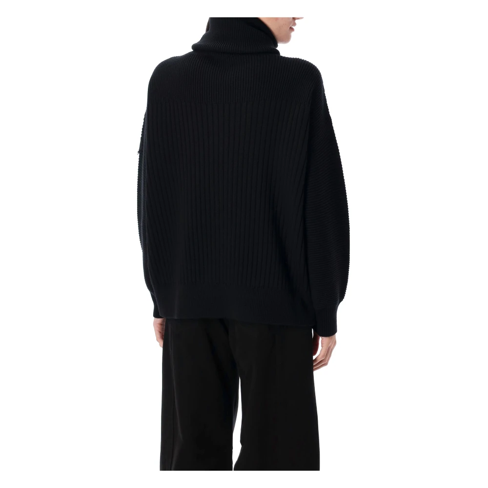 Moncler Zwarte Tricot Coltrui Sweater Aw24 Black Dames