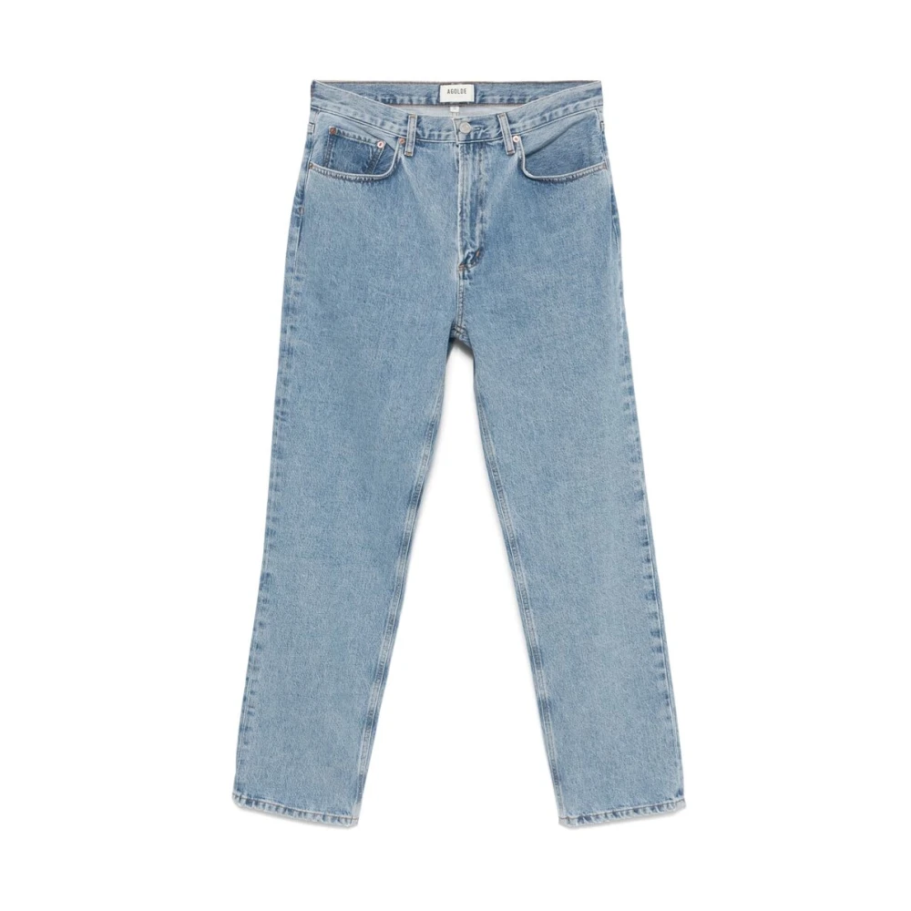 Agolde Lichtblauwe Knop Fly Jeans Blue Heren