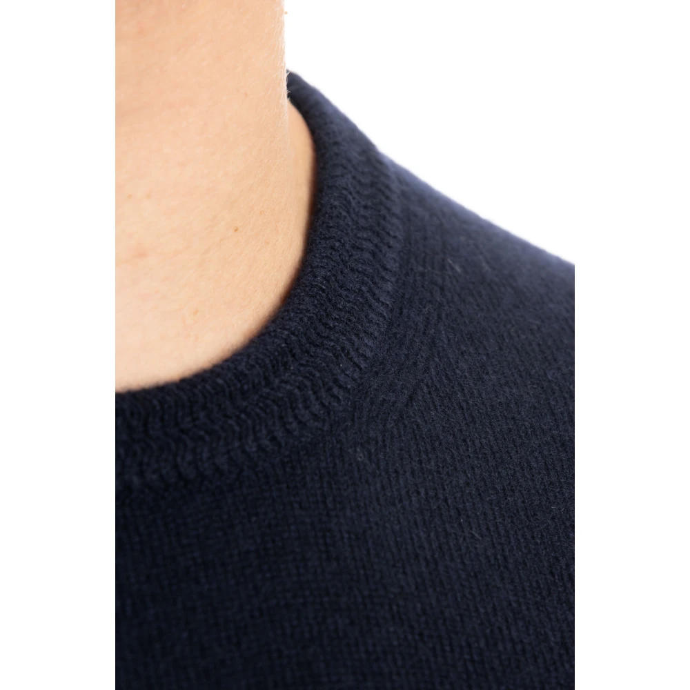 Colombo Blauwe Cashmere Trui Zig-Zag Patroon Blue Heren