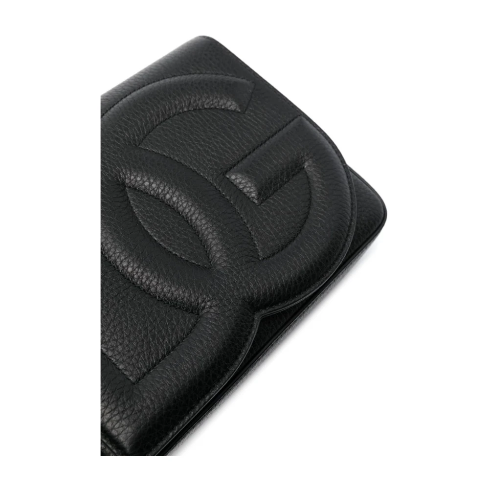Dolce & Gabbana Zwarte Pebble Textuur Logo Schoudertas Black Heren