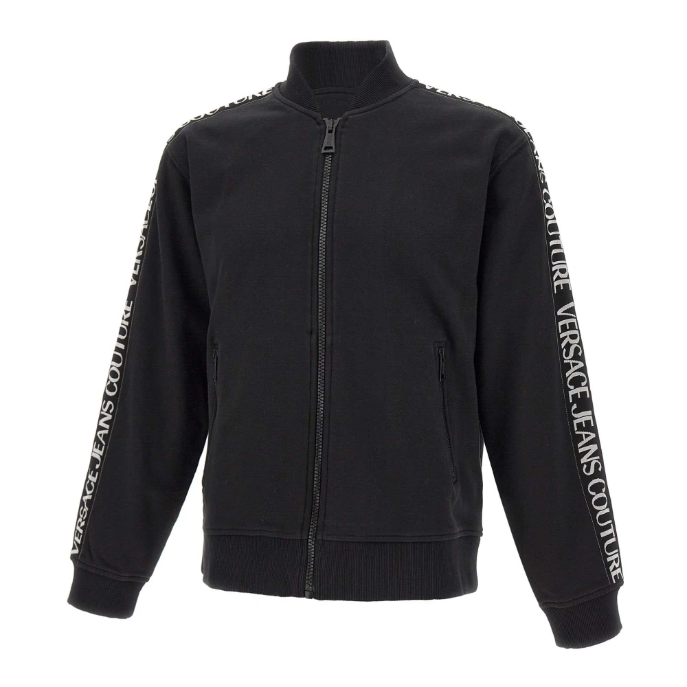 Versace Jeans Couture Zwarte Logo Tape Katoenen Sweatshirt Black Heren