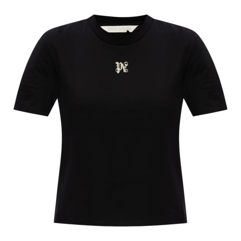 Palm Angels Women's Black Monogram T-Shirt - T-Shirts - S - Tops