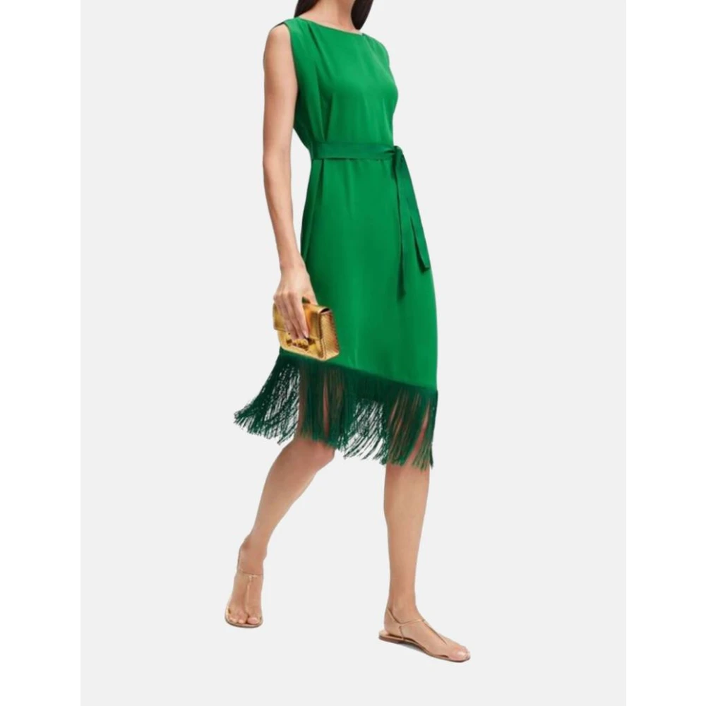 Carolina Herrera Asymmetrische franje midi-jurk Green Dames