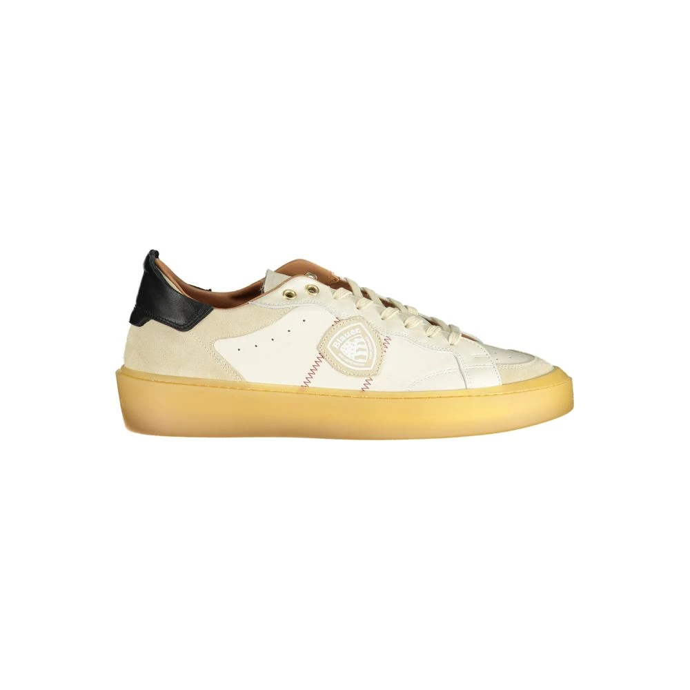 Blauer Men's White Sneakers, 9 Uk, Leather Sneaker