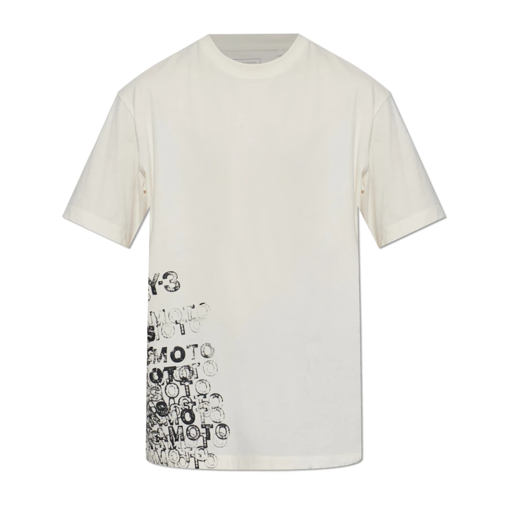 Y-3 Women's Beige Gfx Short Sleeve Tee