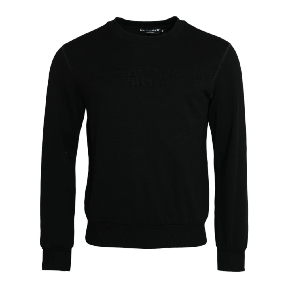 Dolce & Gabbana Men's Black Crew Neck Sweatshirt Long Sleeve