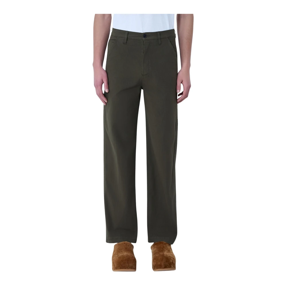 Dries Van Noten Men's Green Pickerbys Cotton Pants