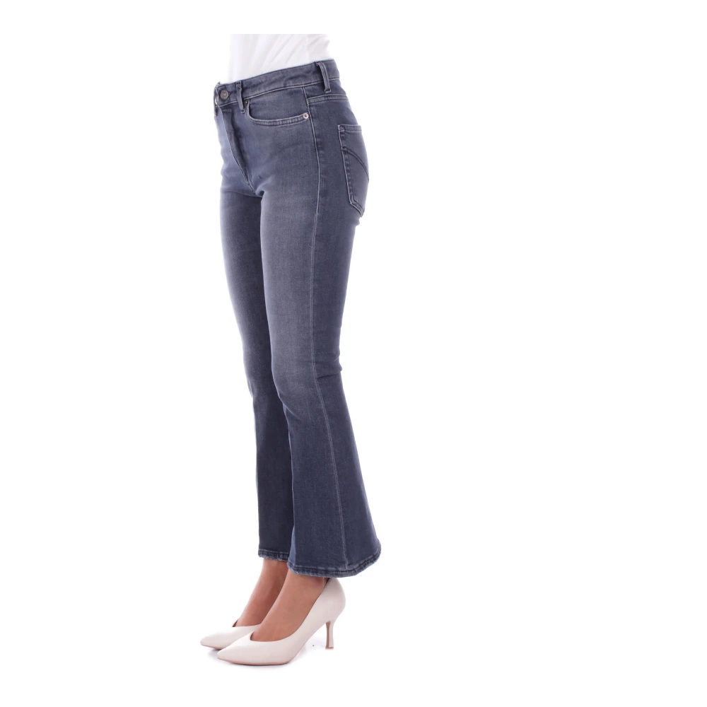 Dondup Blauwe Broek met Logo Rits Sluiting Blue Dames