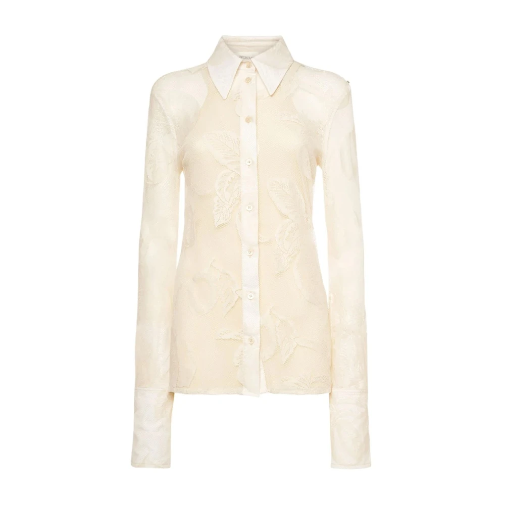 SPORTMAX Witte Lace Up Dubbellaagse Shirt White Dames