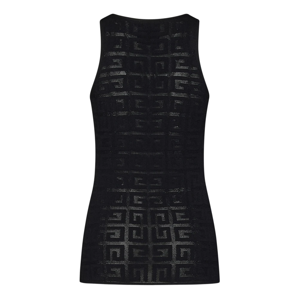 Givenchy Slim-fit tanktop met 4G-motieven Black Dames