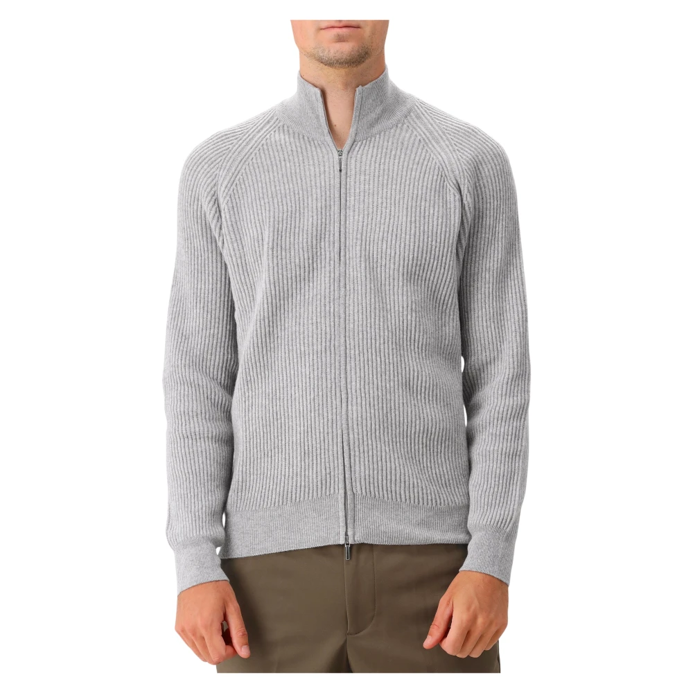 Valenza Mjuk Grå Dragkedja Cardigan Gray, Herr