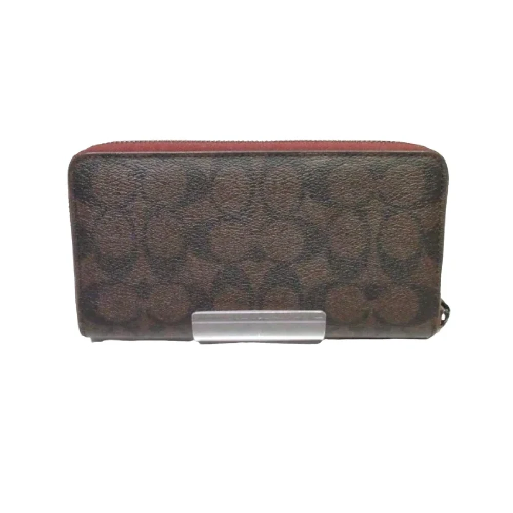 Coach Pre-owned Cotton wallets Brown Dames