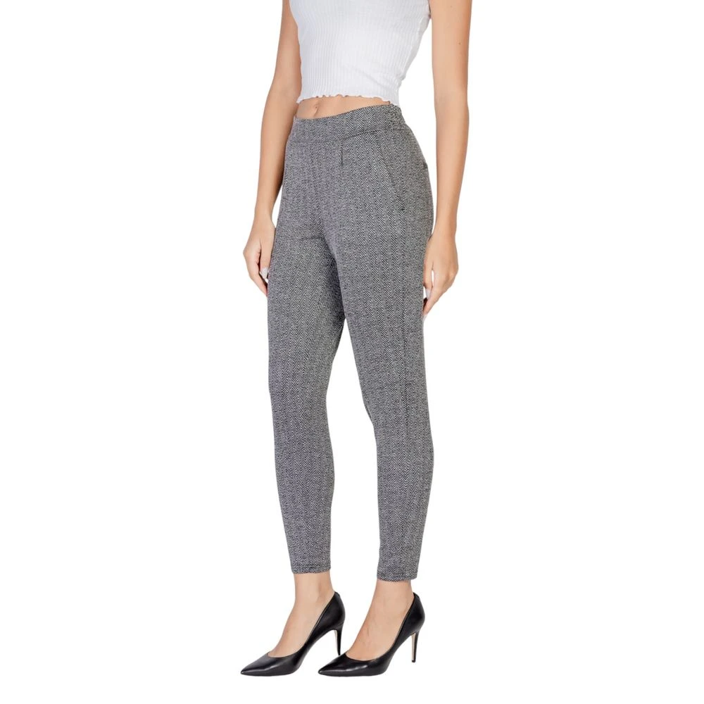 Ichi Zwarte Polyester Dames Herfst Winter Broek Black Dames