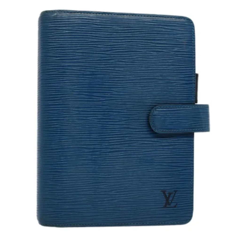 Louis Vuitton Vintage Pre-owned Leather home-office Blue Dames
