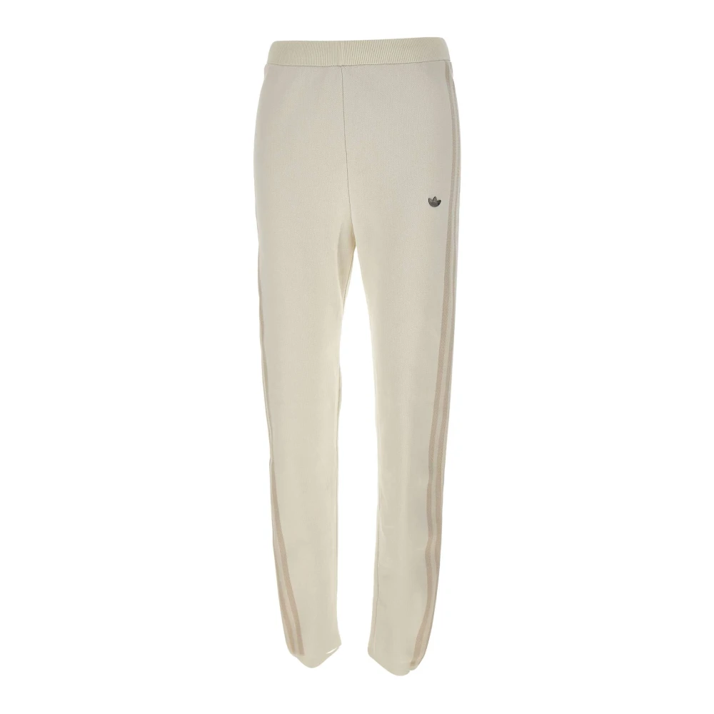 Adidas Women's White Knitted Track Trousers - Training Trousers & Tights - Xs - Sport