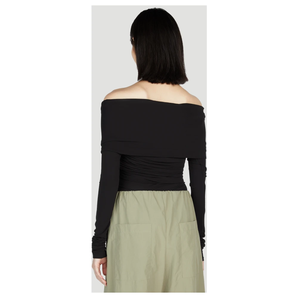 Paris Georgia Gerimpelde V-hals Bodysuit Black Dames