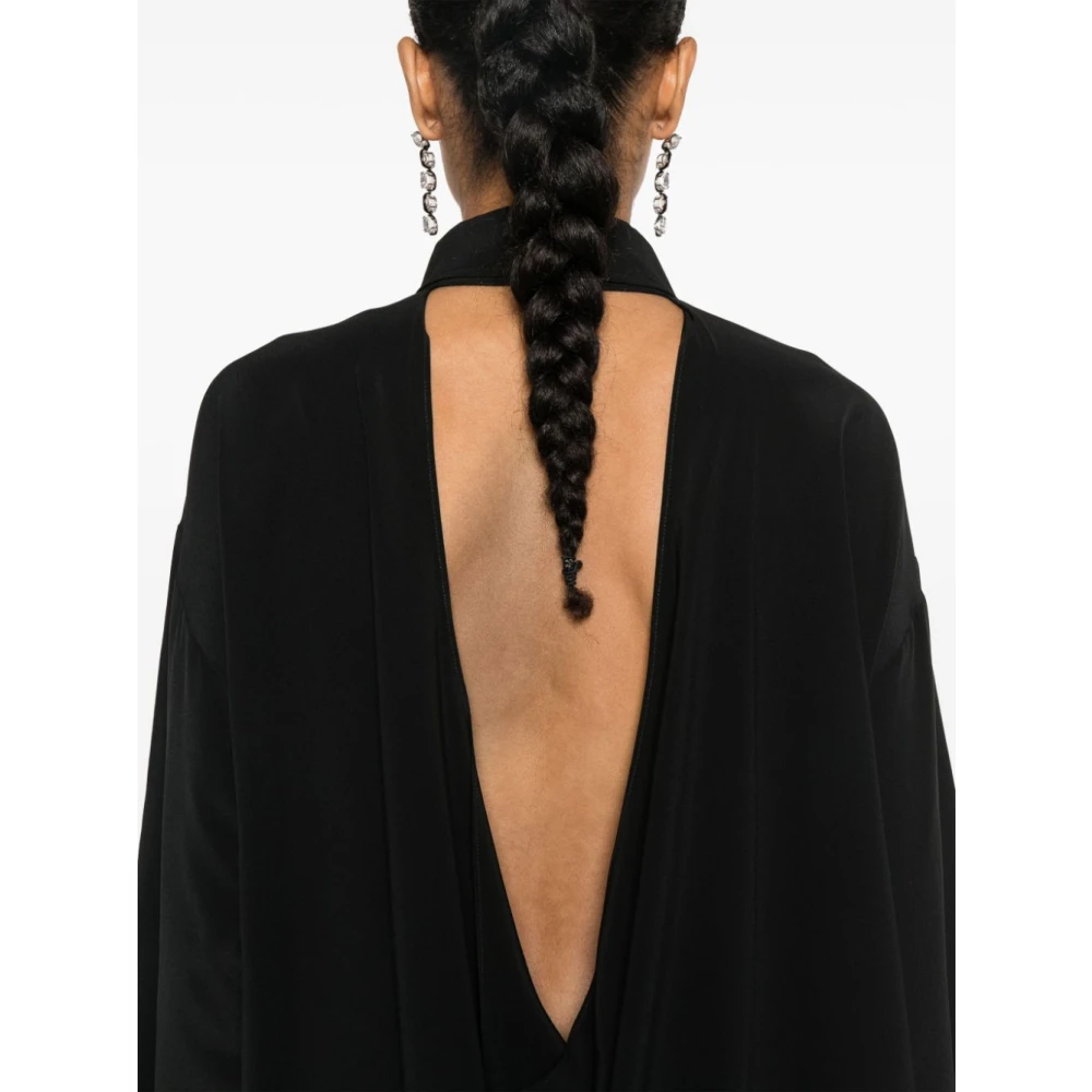 Moschino Zwarte Crêpe Cut-Out Shirt Black Dames