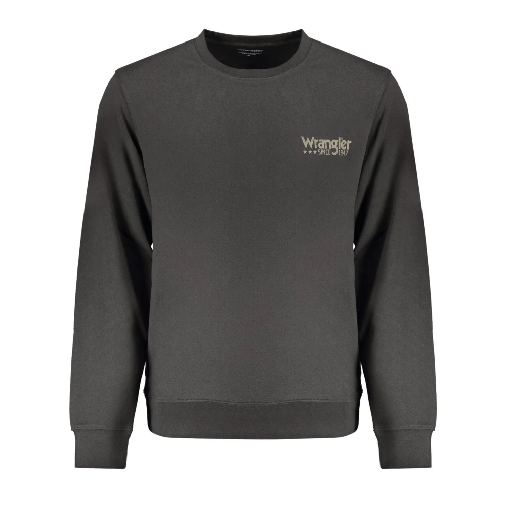 Wrangler Zwarte Crew Neck Sweatshirt Lange Mouw Black Heren