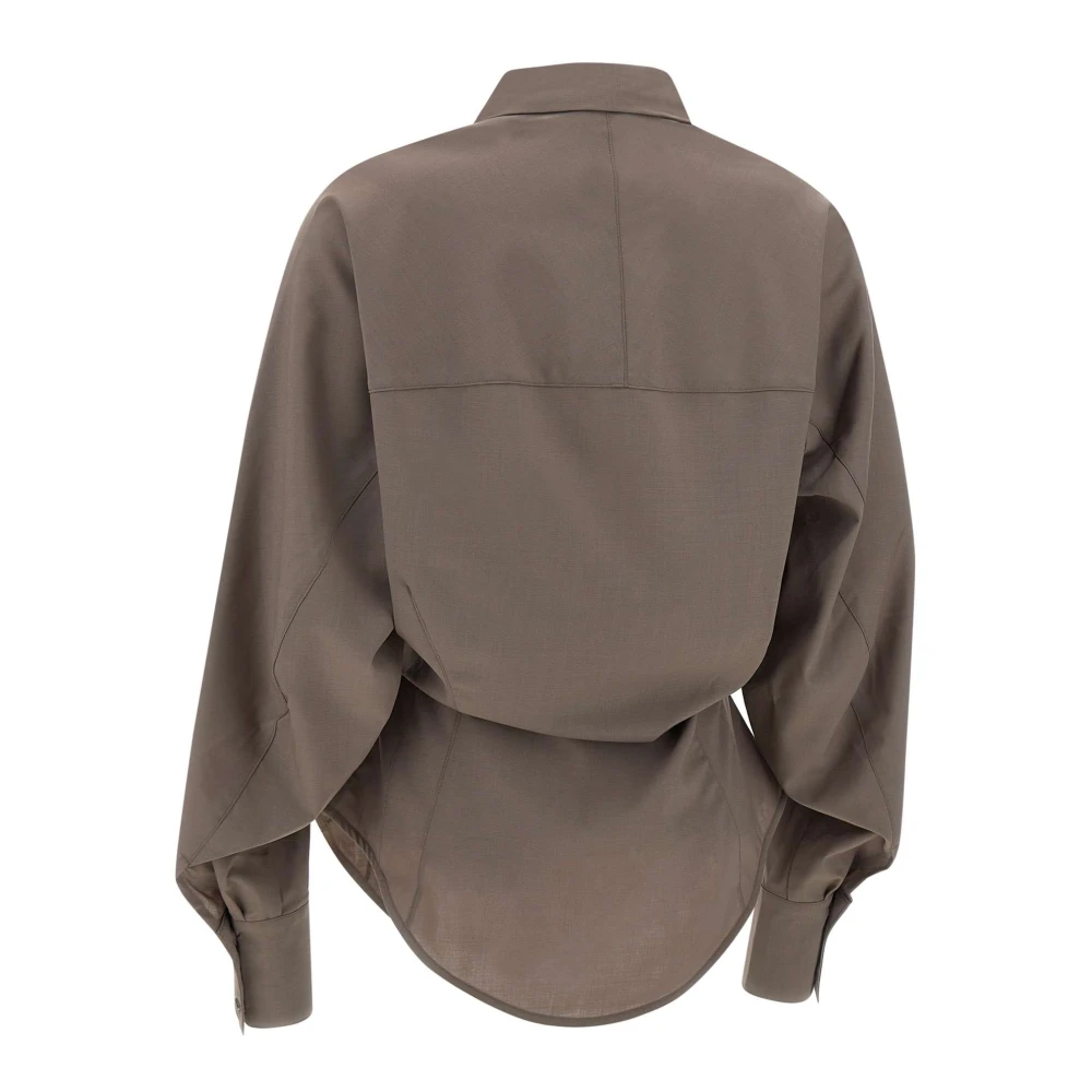 Holzweiler Cyra Taupe Wollen Overhemd Brown Dames