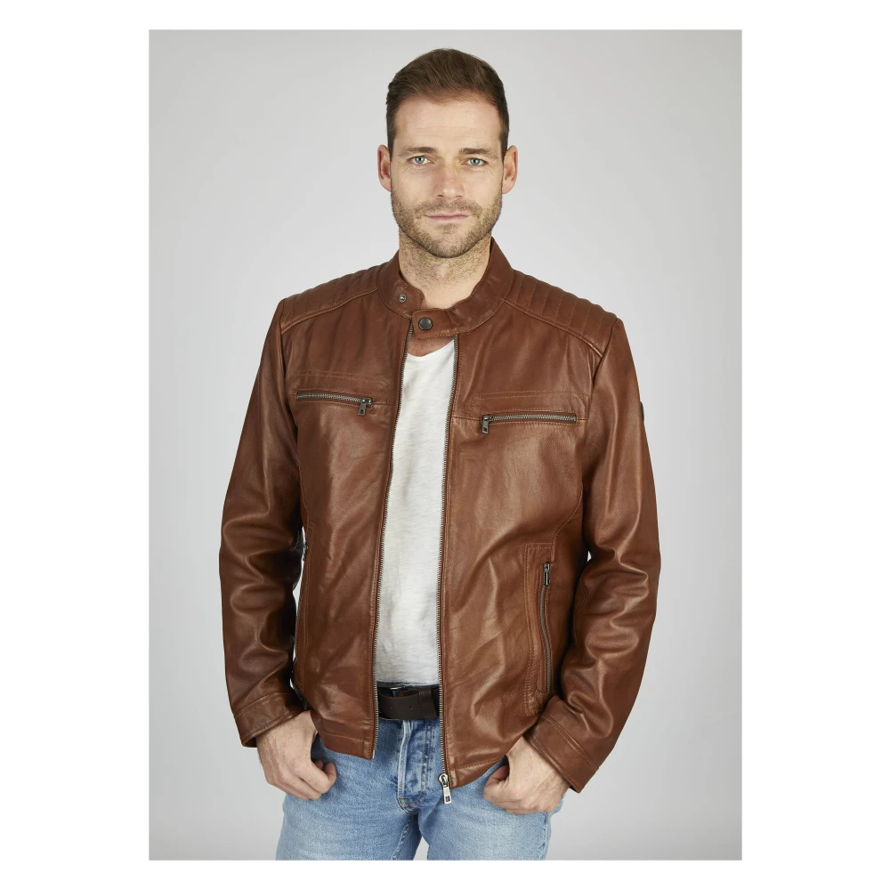 Bugatti Heren Leren Jas Bualberto Brown Heren