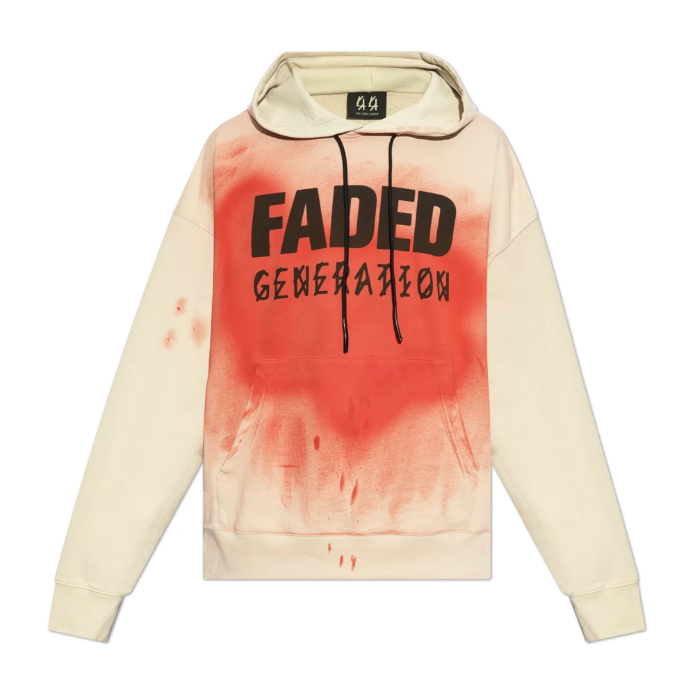 44 Label Group Rode katoenen hoodie met Faded Gen-print Multicolor Heren