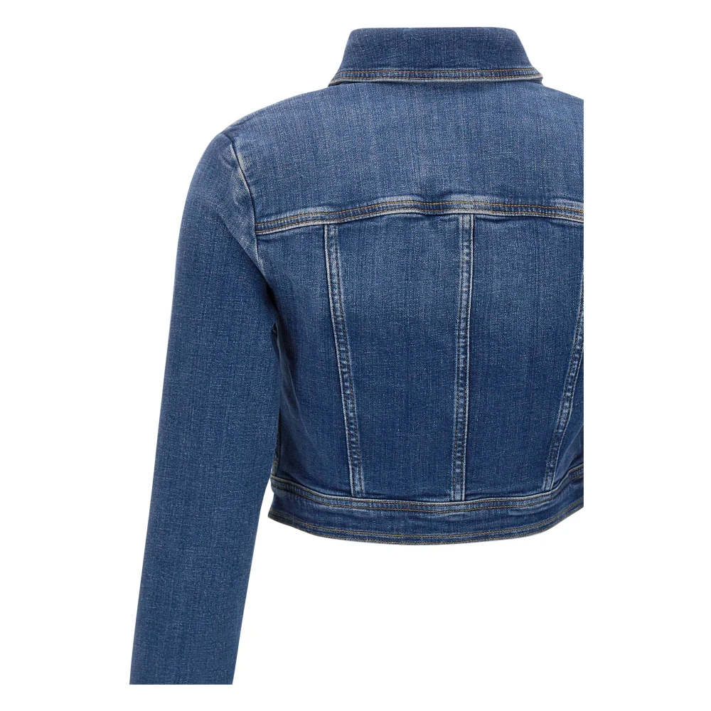 Liu Jo Denim Stretch Jack met Gouden Knopen Blue Dames