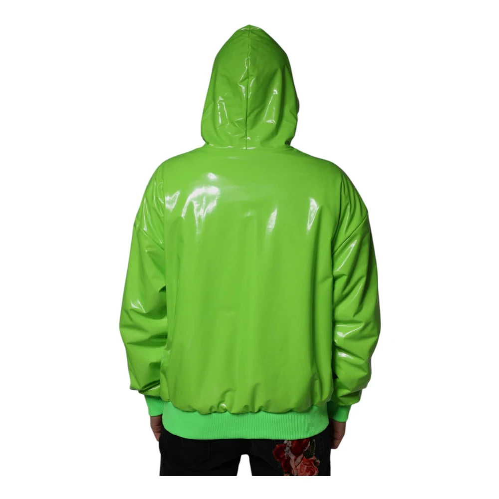 Dolce & Gabbana Neon Groene Logo Hoodie Green Heren