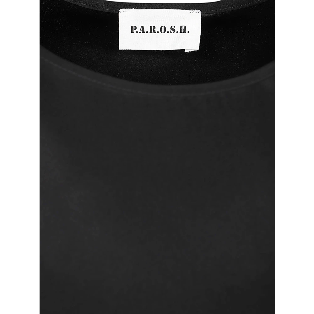 P.a.r.o.s.h. Zwarte Mouwloze Top Met Ronde Hals Black Dames