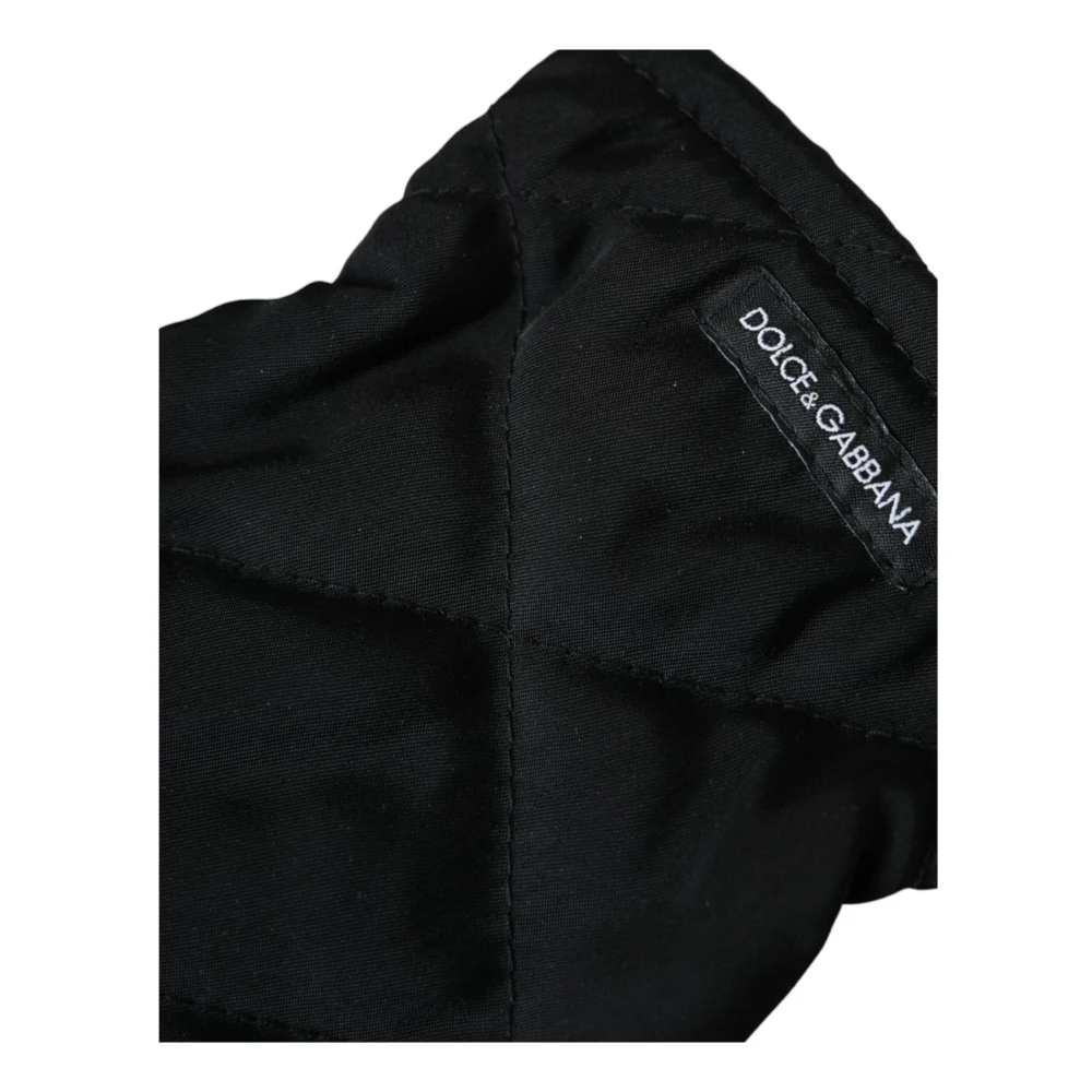 Dolce & Gabbana Zwarte Gewatteerde Nylon Wanten Black Dames