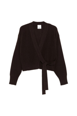 brown-ribbed-knit-wrap-v-neck-sweater