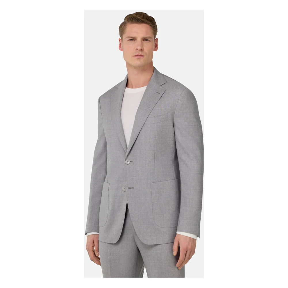Boggi Milano B Aria Wollen Jas Gray Heren
